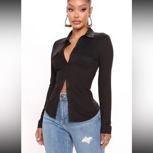 New with tags Fashion Nova soft button down shirt workday vibes size small